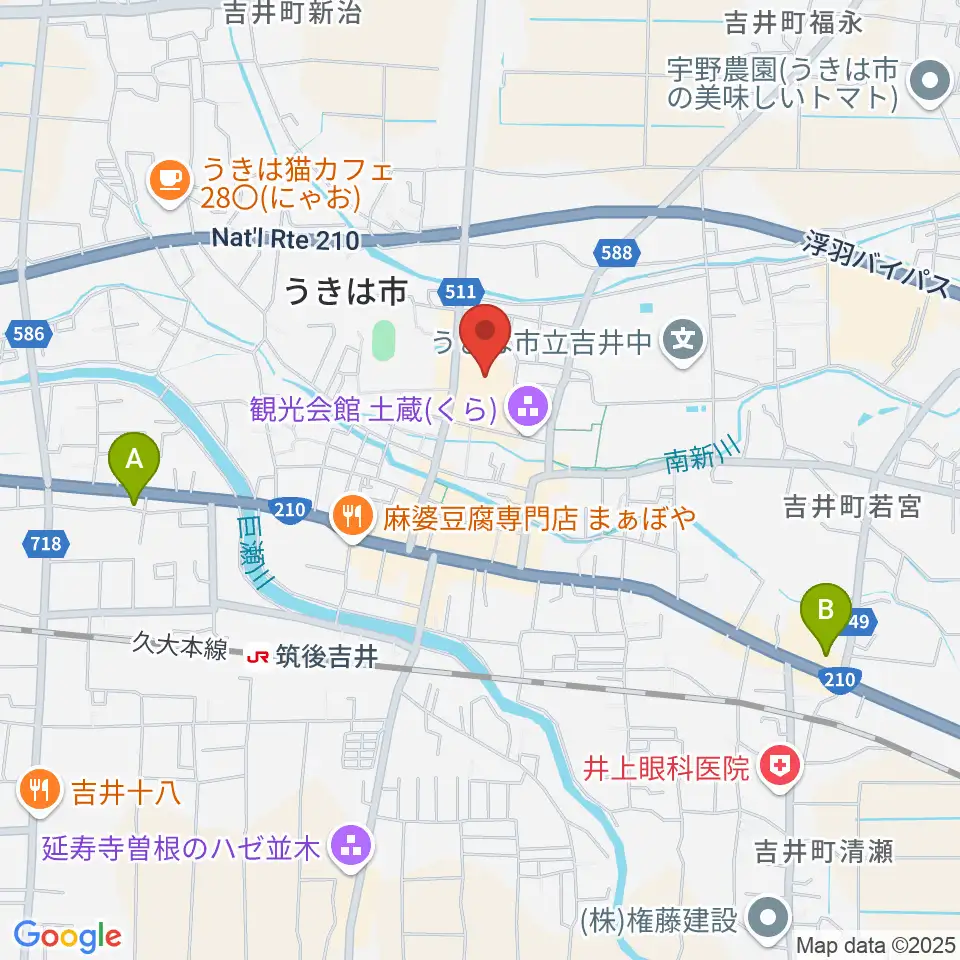 白壁ホール周辺のコンビニエンスストア一覧地図