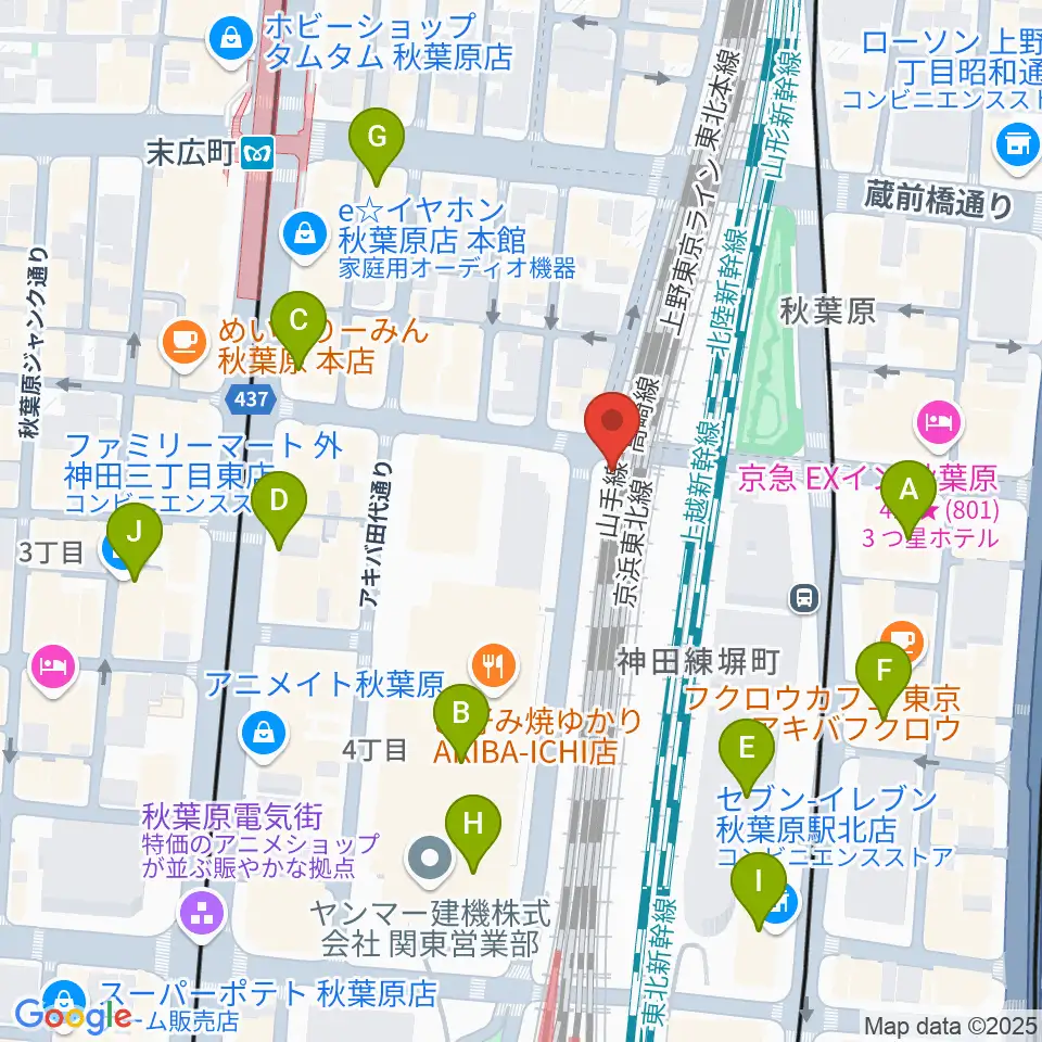 TAIKO-LAB秋葉原周辺のコンビニエンスストア一覧地図
