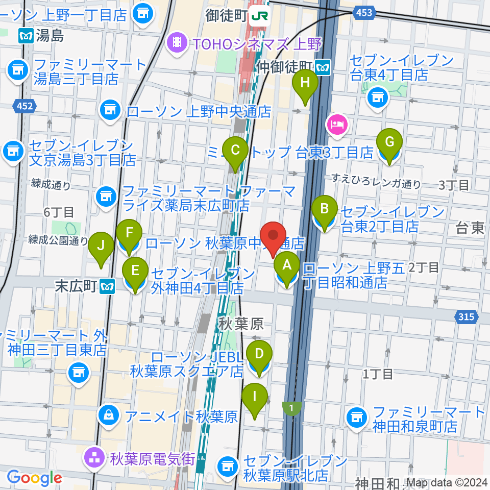 和の音交流館周辺のコンビニエンスストア一覧地図