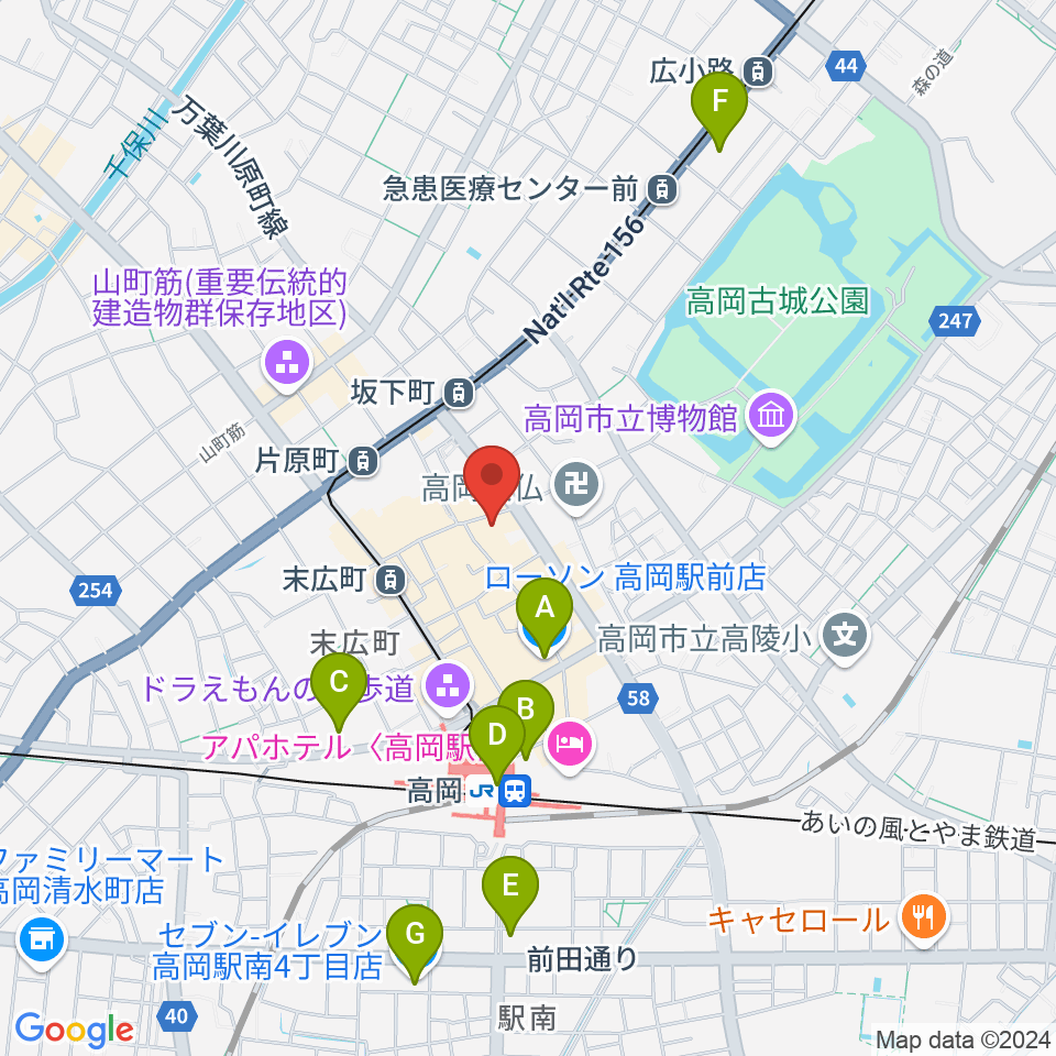 御旅屋座周辺のコンビニエンスストア一覧地図