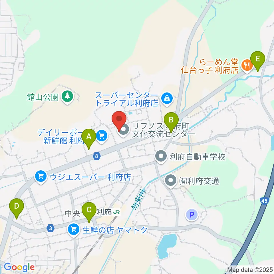 利府町文化交流センター リフノス周辺のコンビニエンスストア一覧地図
