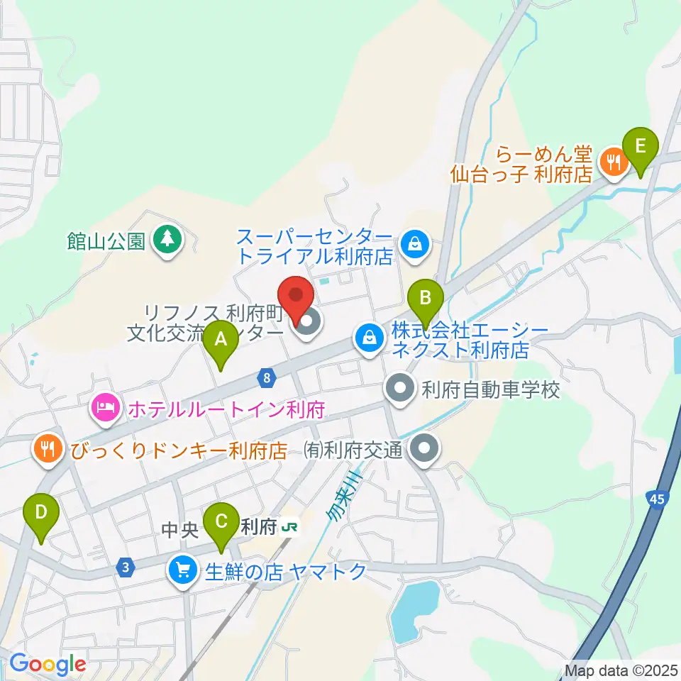 利府町文化交流センター リフノス周辺のコンビニエンスストア一覧地図