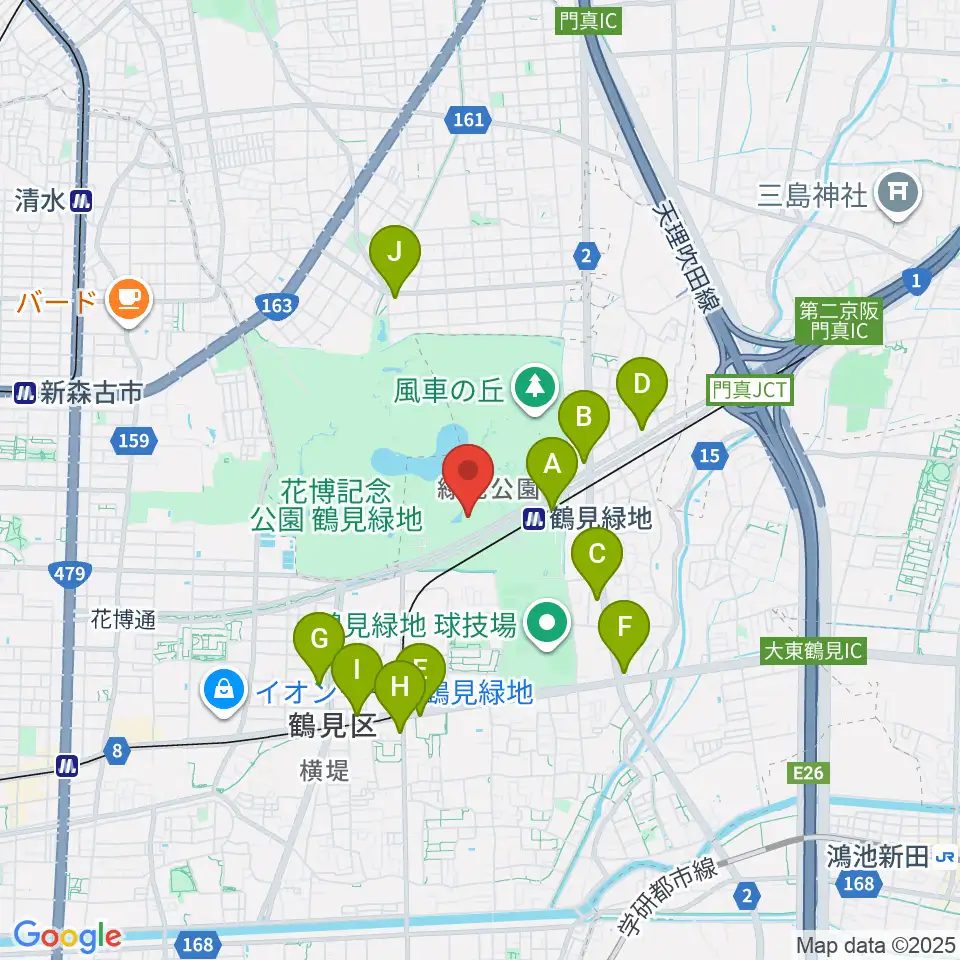 ハナミズキホール周辺のコンビニエンスストア一覧地図