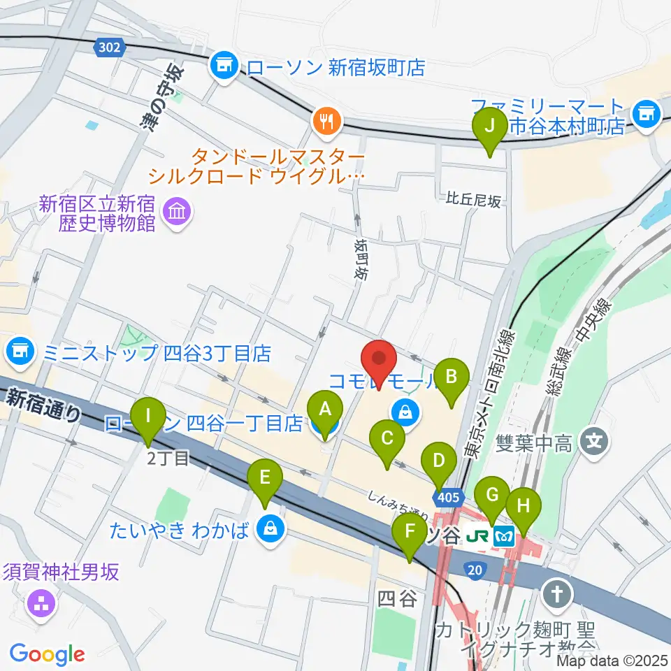 四谷スポーツスクエア周辺のコンビニエンスストア一覧地図