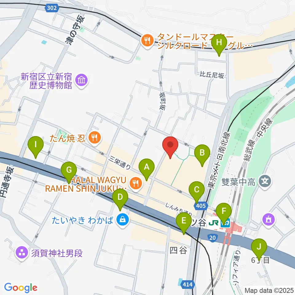 四谷スポーツスクエア周辺のコンビニエンスストア一覧地図