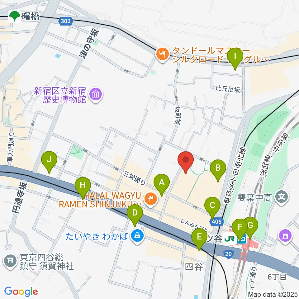 四谷スポーツスクエア周辺のコンビニエンスストア一覧地図