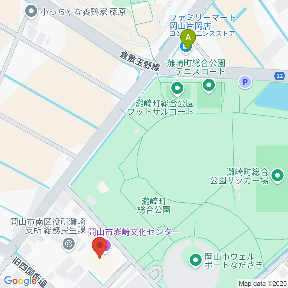 岡山市灘崎文化センター周辺のコンビニエンスストア一覧地図