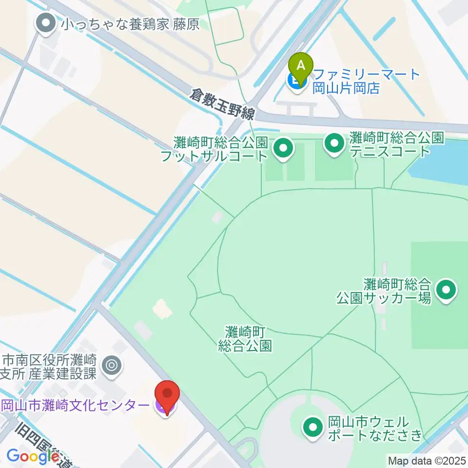 岡山市灘崎文化センター周辺のコンビニエンスストア一覧地図