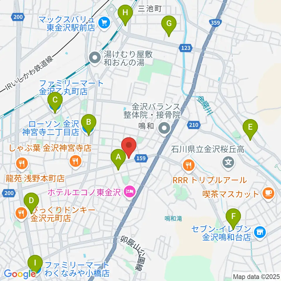 篠田楽器周辺のコンビニエンスストア一覧地図