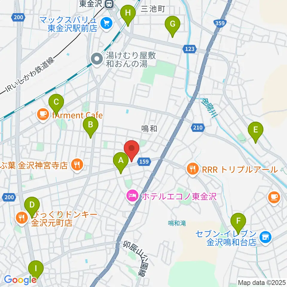 篠田楽器周辺のコンビニエンスストア一覧地図