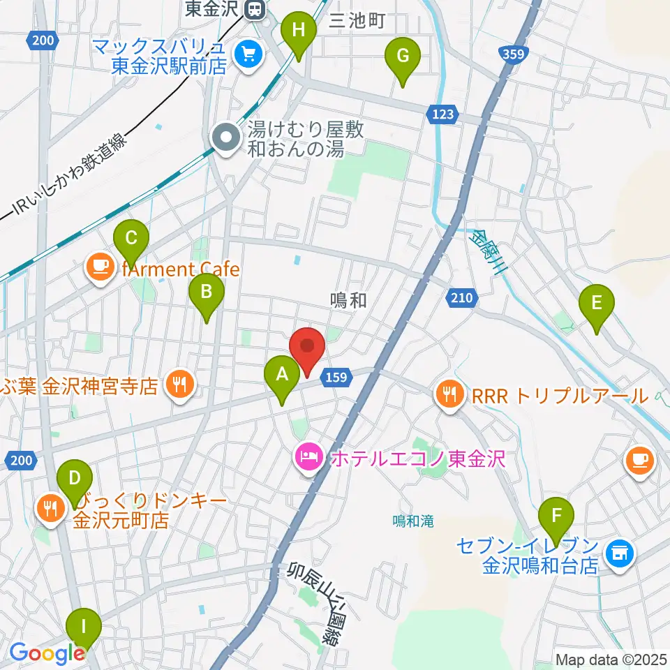 篠田楽器周辺のコンビニエンスストア一覧地図