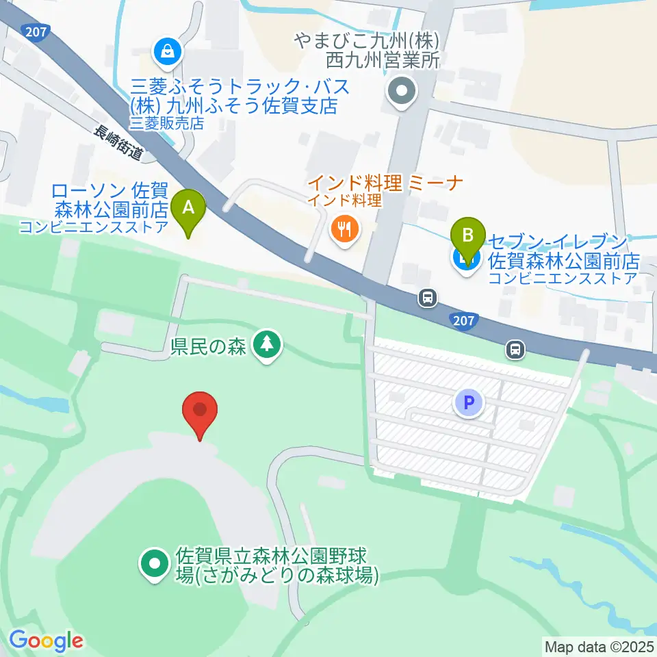 さがみどりの森球場周辺のコンビニエンスストア一覧地図