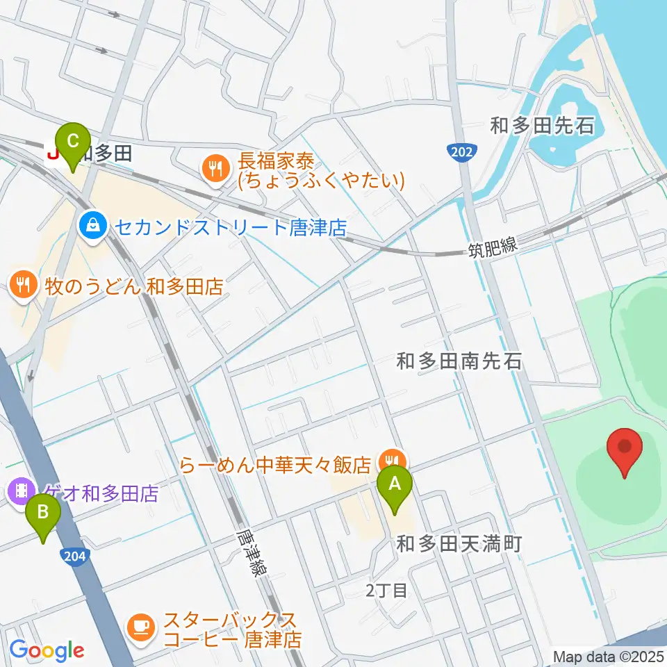 SHOWAハンバーガースタジアム唐津周辺のコンビニエンスストア一覧地図