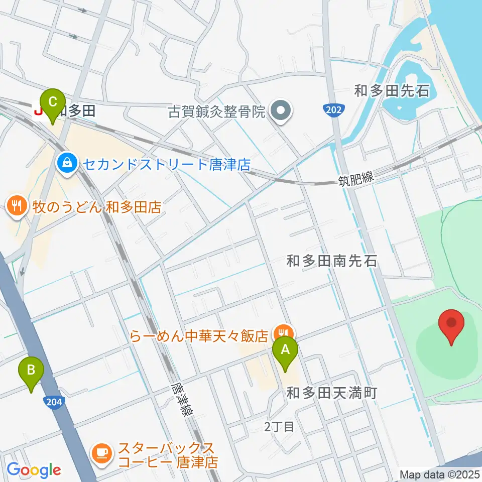SHOWAハンバーガースタジアム唐津周辺のコンビニエンスストア一覧地図