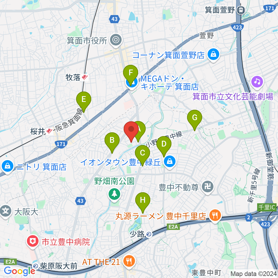 愛ピアノ調律周辺のコンビニエンスストア一覧地図