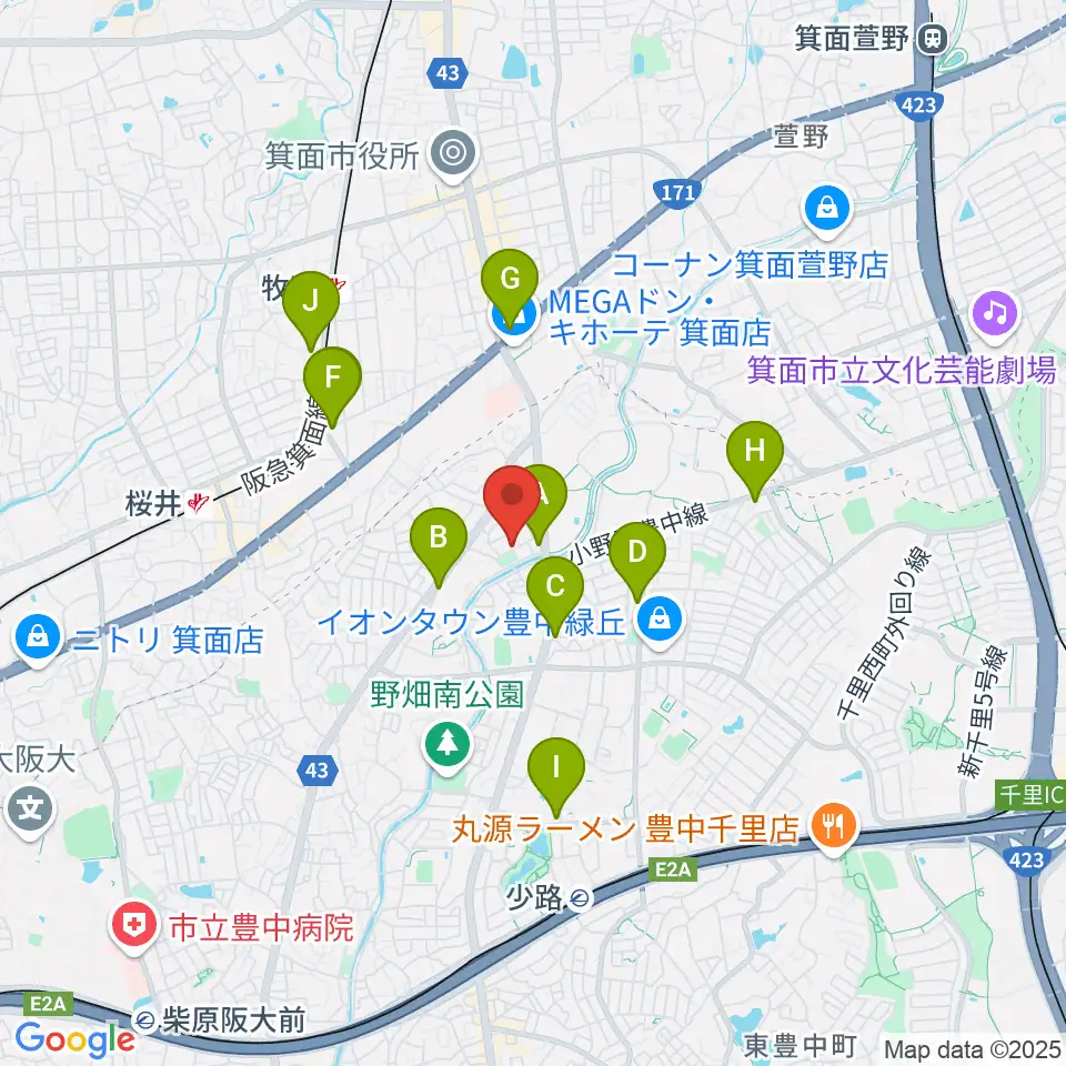 愛ピアノ調律周辺のコンビニエンスストア一覧地図
