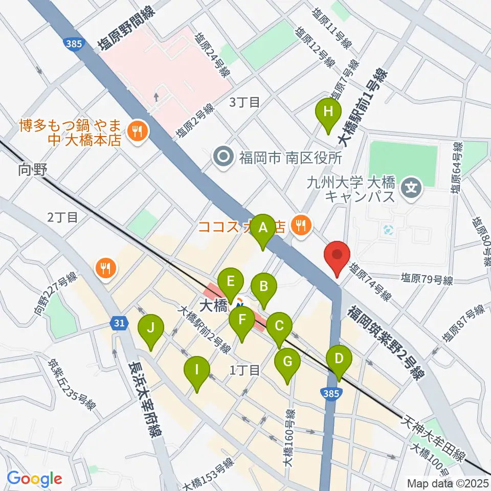 sound Boogie大橋店周辺のコンビニエンスストア一覧地図