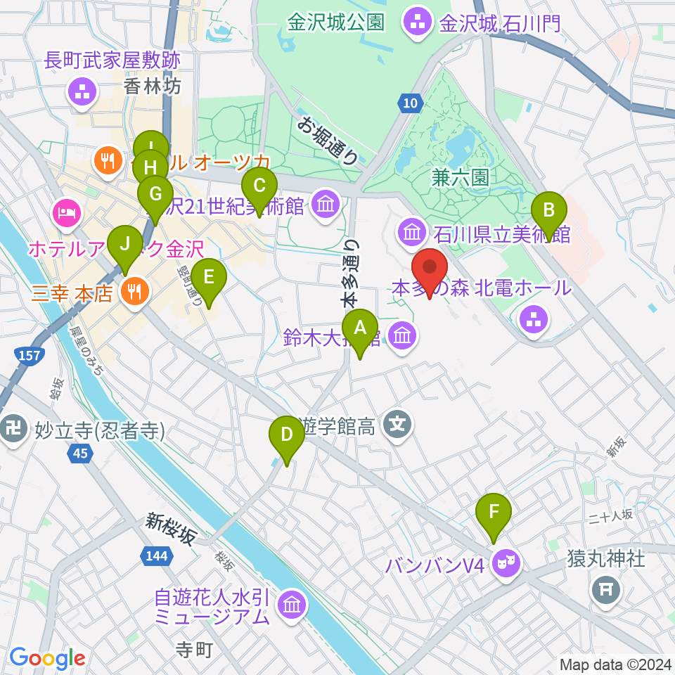 国立工芸館周辺のコンビニエンスストア一覧地図