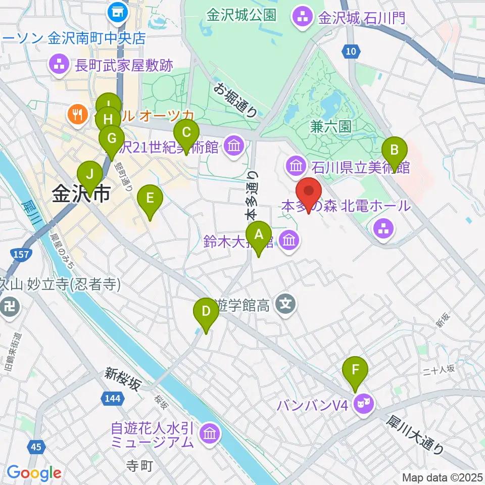 国立工芸館周辺のコンビニエンスストア一覧地図