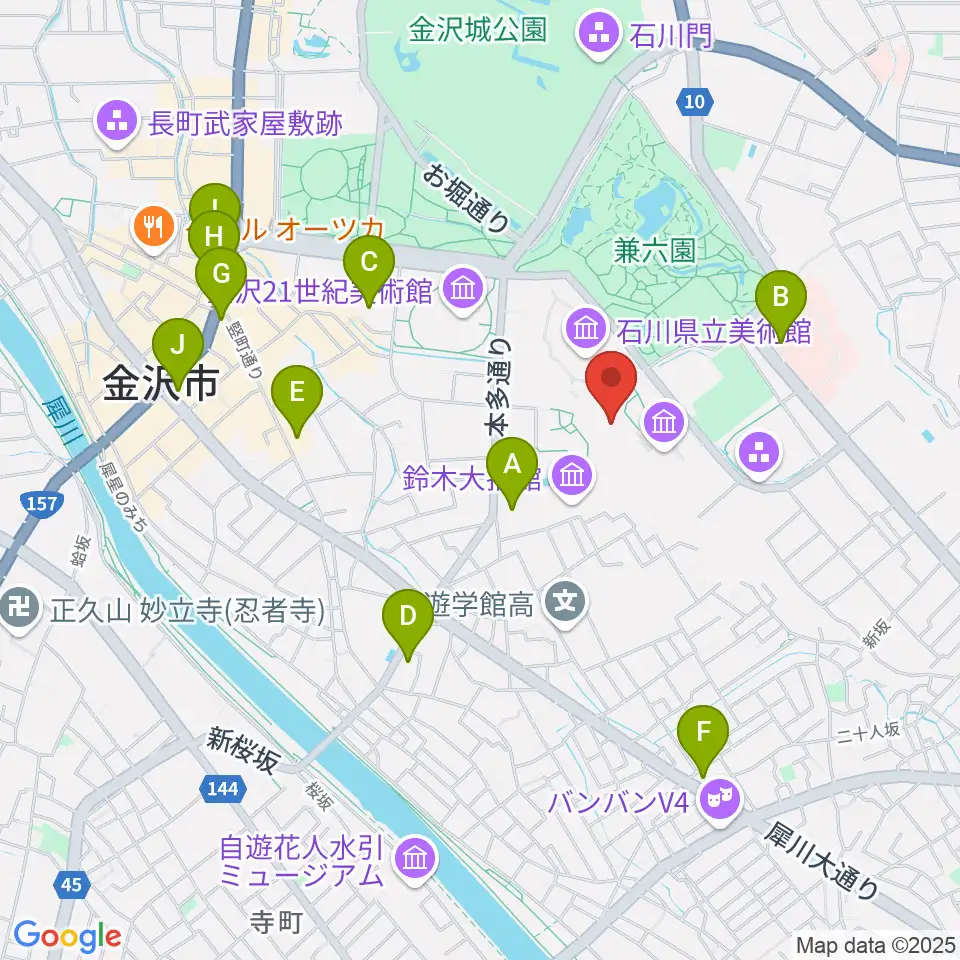 国立工芸館周辺のコンビニエンスストア一覧地図
