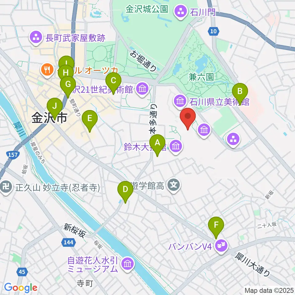 国立工芸館周辺のコンビニエンスストア一覧地図