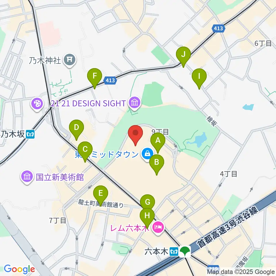 サントリー美術館周辺のコンビニエンスストア一覧地図