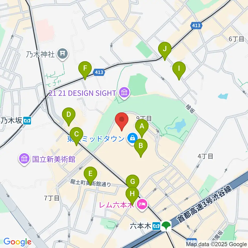 サントリー美術館周辺のコンビニエンスストア一覧地図