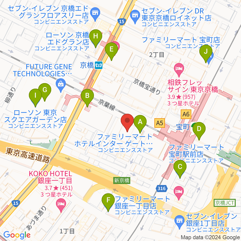 国立映画アーカイブ周辺のコンビニエンスストア一覧地図