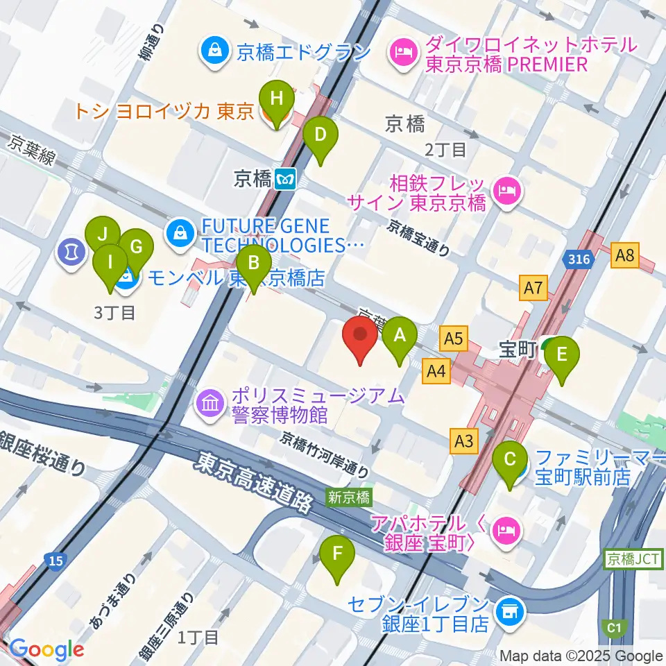 国立映画アーカイブ周辺のコンビニエンスストア一覧地図