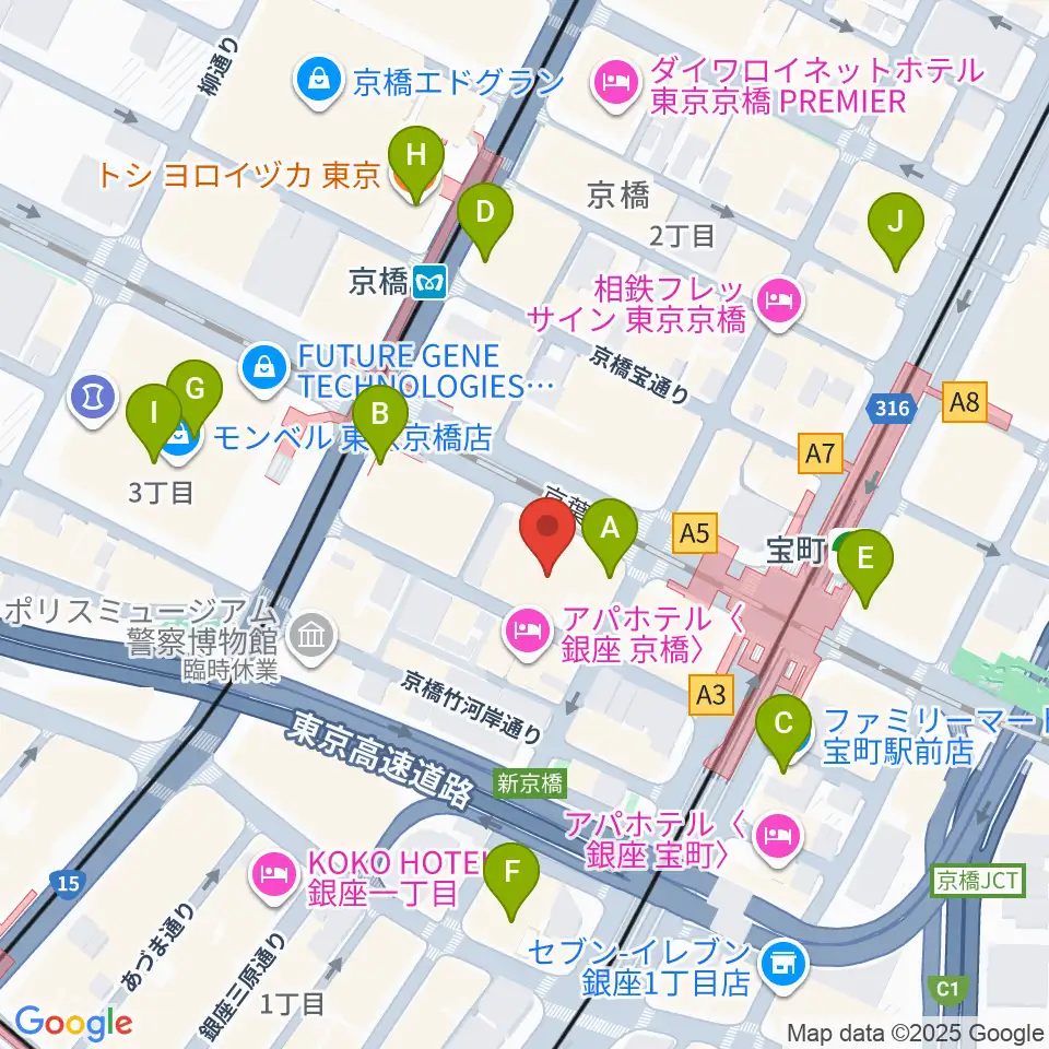 国立映画アーカイブ周辺のコンビニエンスストア一覧地図