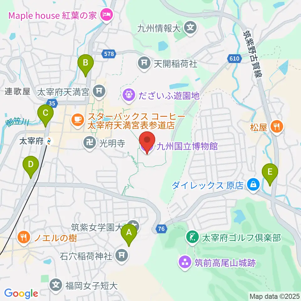 九州国立博物館周辺のコンビニエンスストア一覧地図
