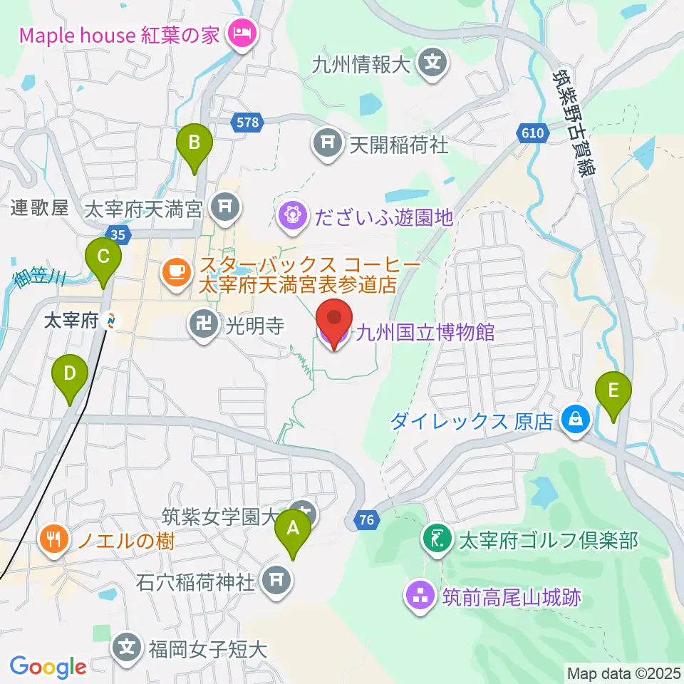 九州国立博物館周辺のコンビニエンスストア一覧地図