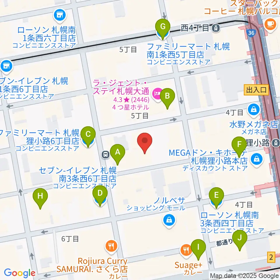 サツゲキ周辺のコンビニエンスストア一覧地図