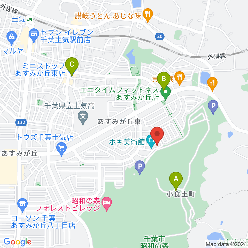 ホキ美術館周辺のコンビニエンスストア一覧地図