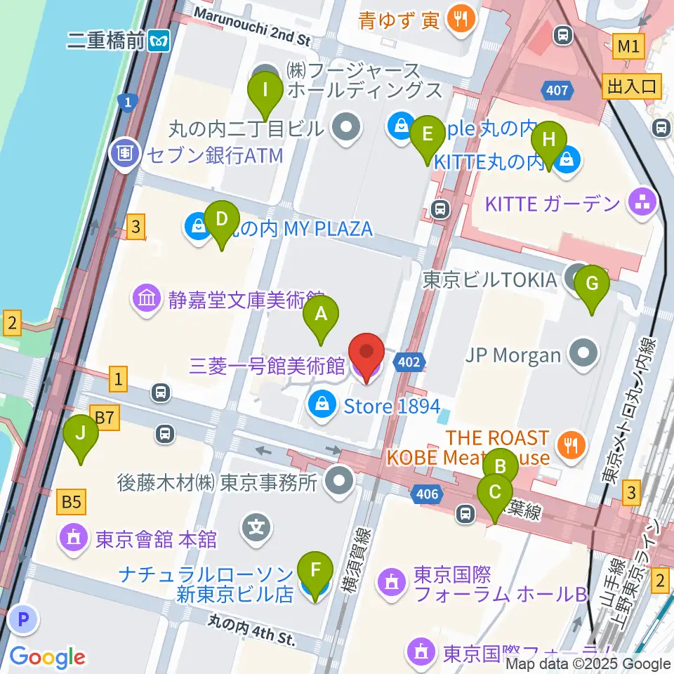 三菱一号館美術館周辺のコンビニエンスストア一覧地図