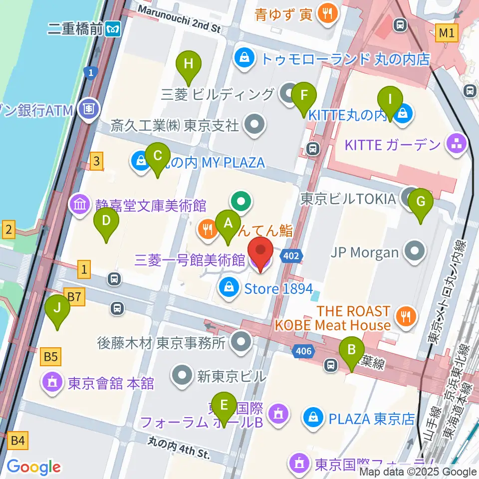 三菱一号館美術館周辺のコンビニエンスストア一覧地図