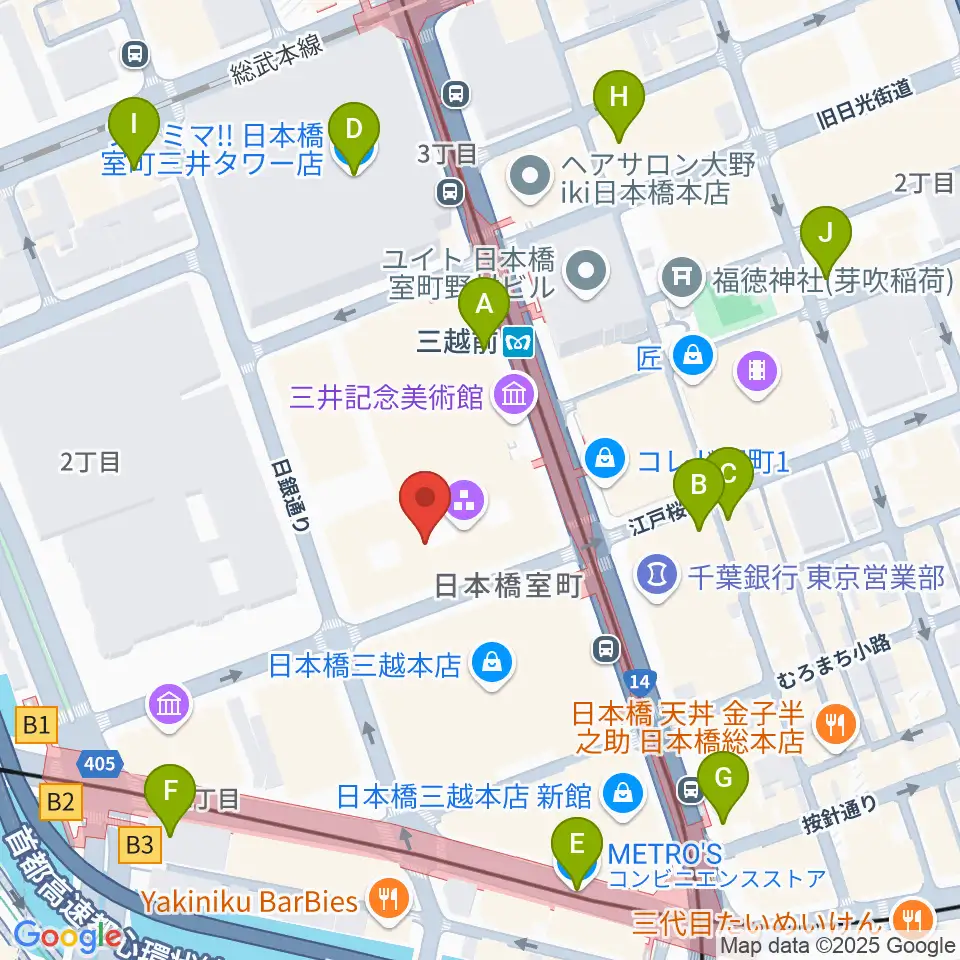 三井記念美術館周辺のコンビニエンスストア一覧地図