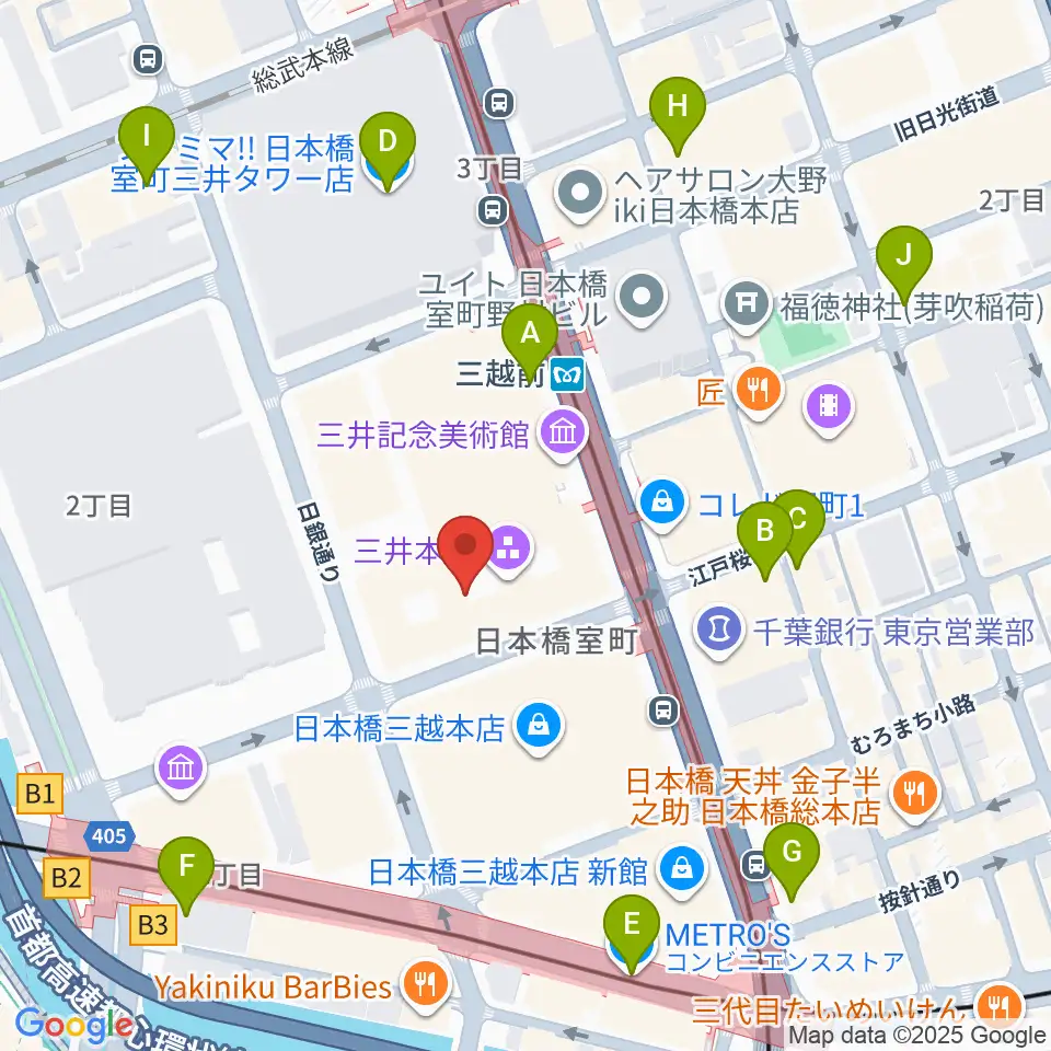 三井記念美術館周辺のコンビニエンスストア一覧地図