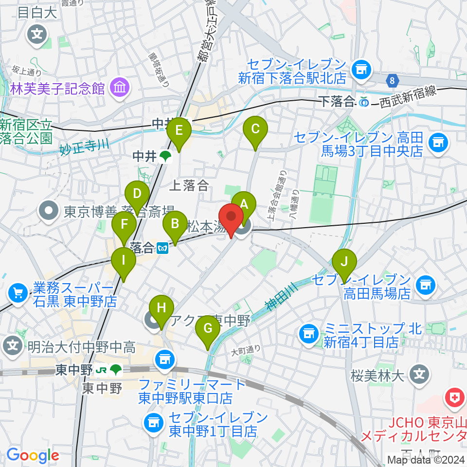 プラチナムガレージ周辺のコンビニエンスストア一覧地図