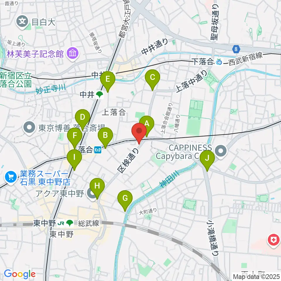 プラチナムガレージ周辺のコンビニエンスストア一覧地図