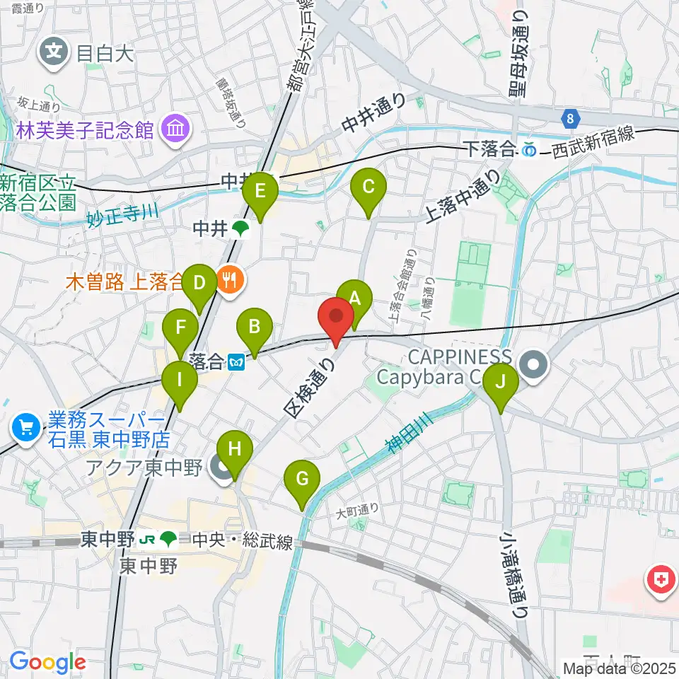 プラチナムガレージ周辺のコンビニエンスストア一覧地図
