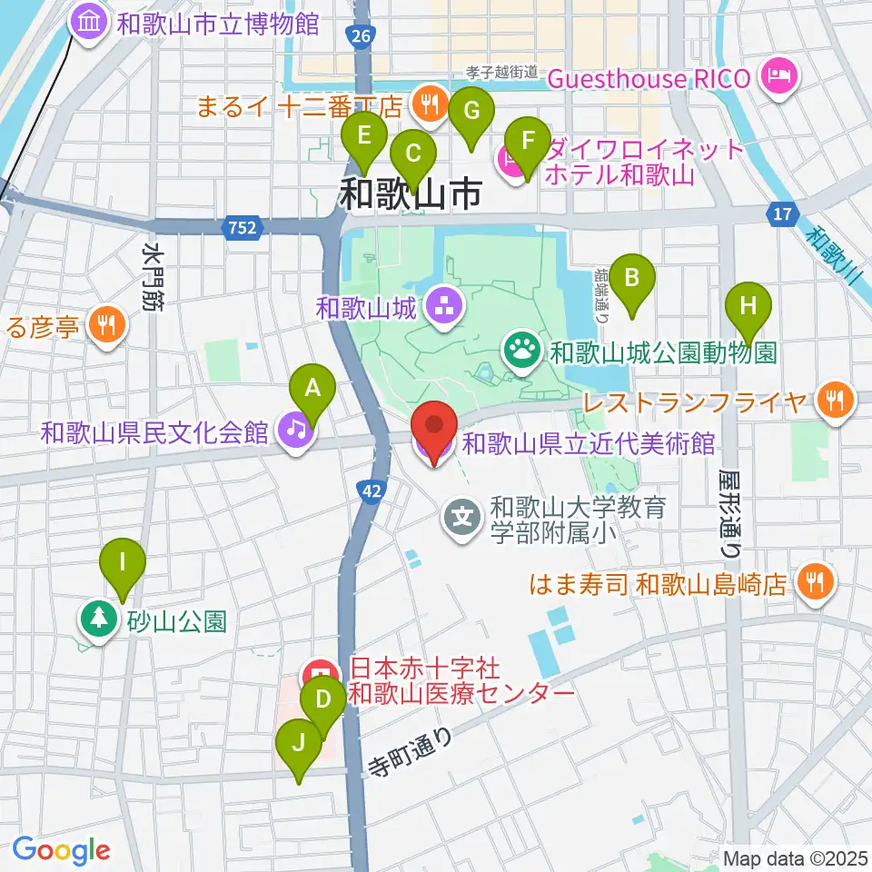和歌山県立近代美術館周辺のコンビニエンスストア一覧地図