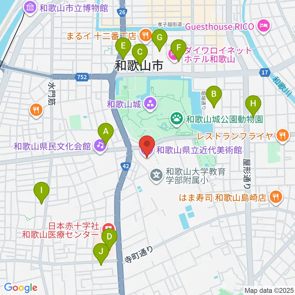 和歌山県立近代美術館周辺のコンビニエンスストア一覧地図