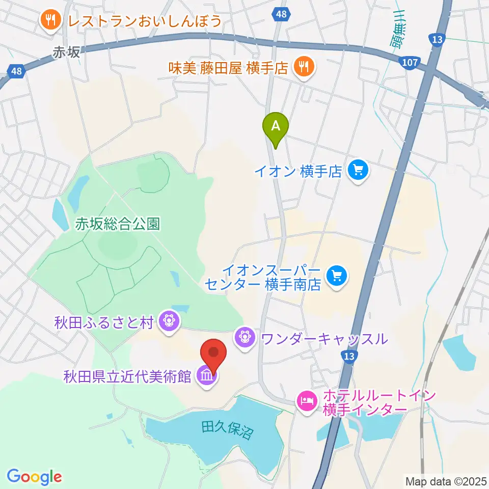 秋田県立近代美術館周辺のコンビニエンスストア一覧地図