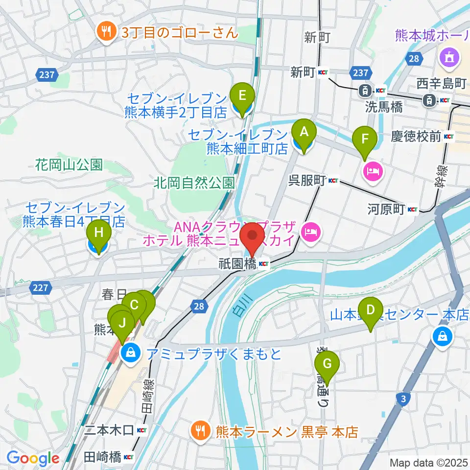 KAZ Guitar Music School周辺のコンビニエンスストア一覧地図