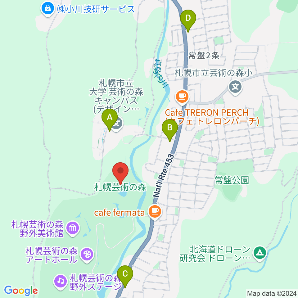 札幌芸術の森美術館周辺のコンビニエンスストア一覧地図