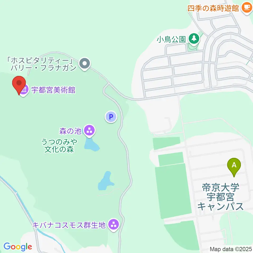 宇都宮美術館周辺のコンビニエンスストア一覧地図