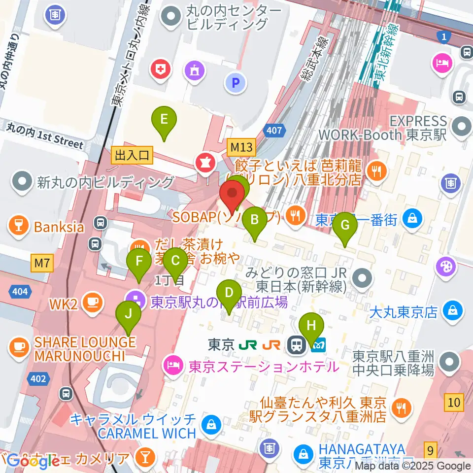 東京ステーションギャラリー周辺のコンビニエンスストア一覧地図