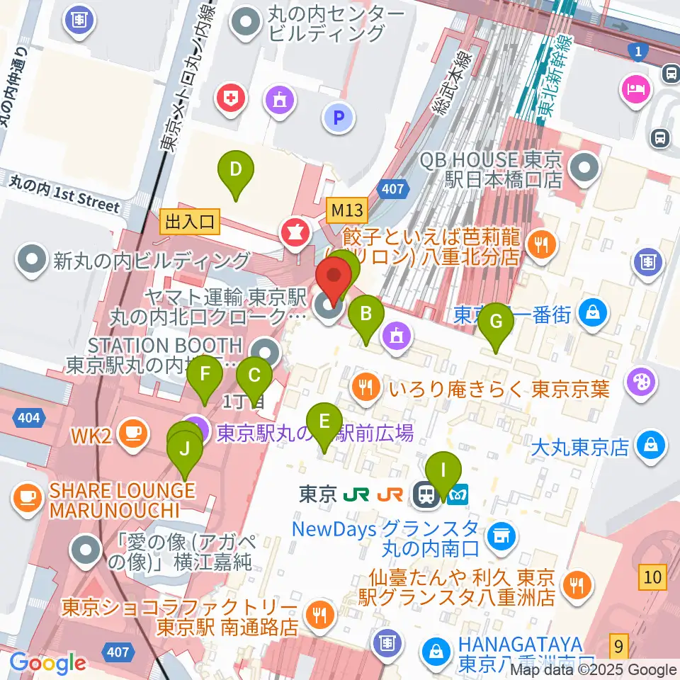 東京ステーションギャラリー周辺のコンビニエンスストア一覧地図