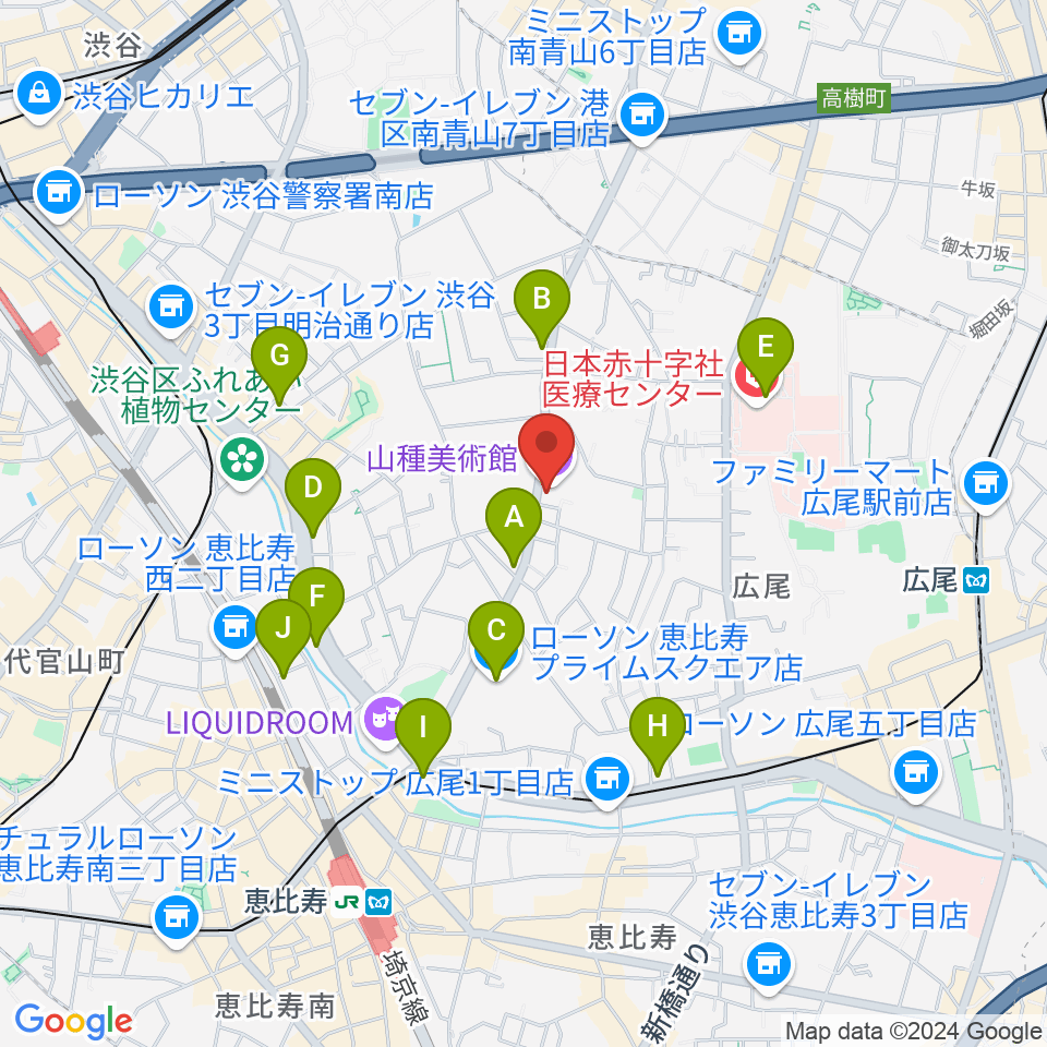 山種美術館周辺のコンビニエンスストア一覧地図